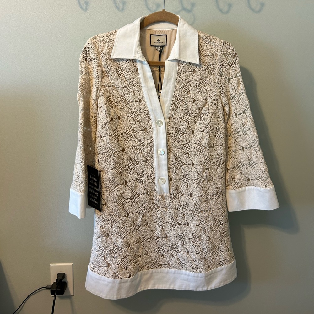 NWT Tuckernuck Tan Crochet Collier Dress - Picture 8 of 13